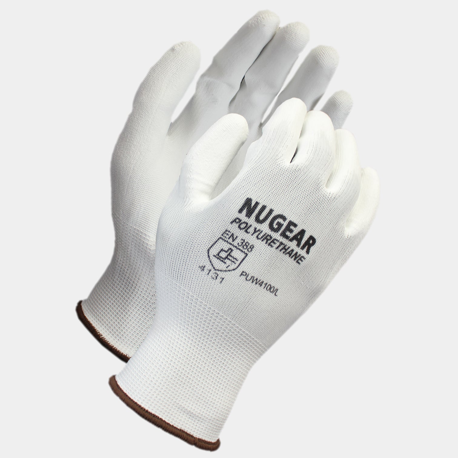 12 Pairs -White Polyurethane Coated Nylon Gloves