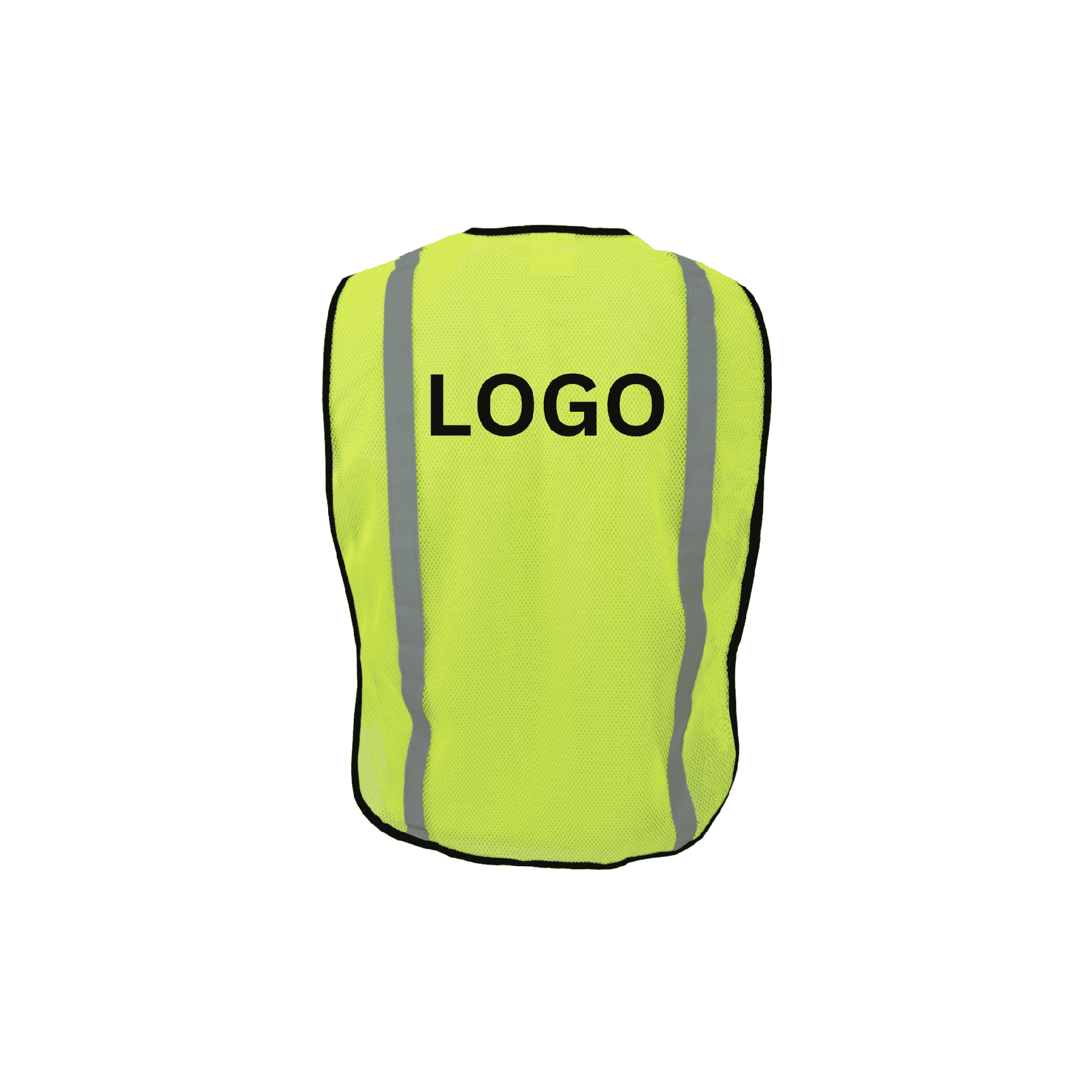 Economy Lime Safety Vest with Silver Tape and Hook and Loop Closure