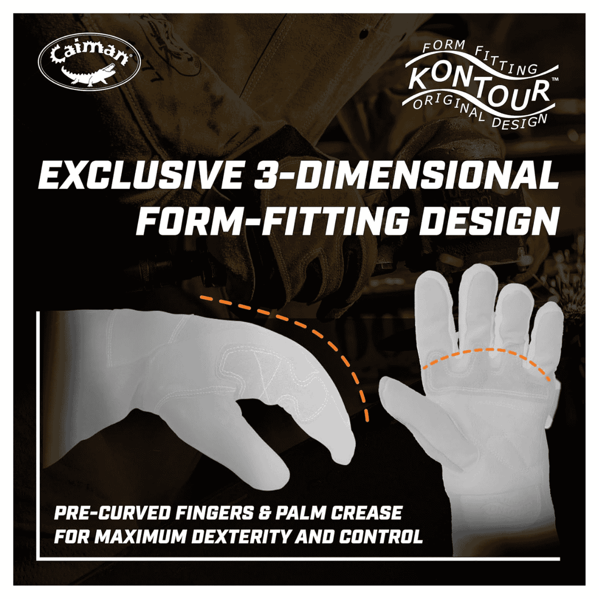 Caiman Premium Wasabi Green Split Deerskin MIG/Stick Welding Gloves