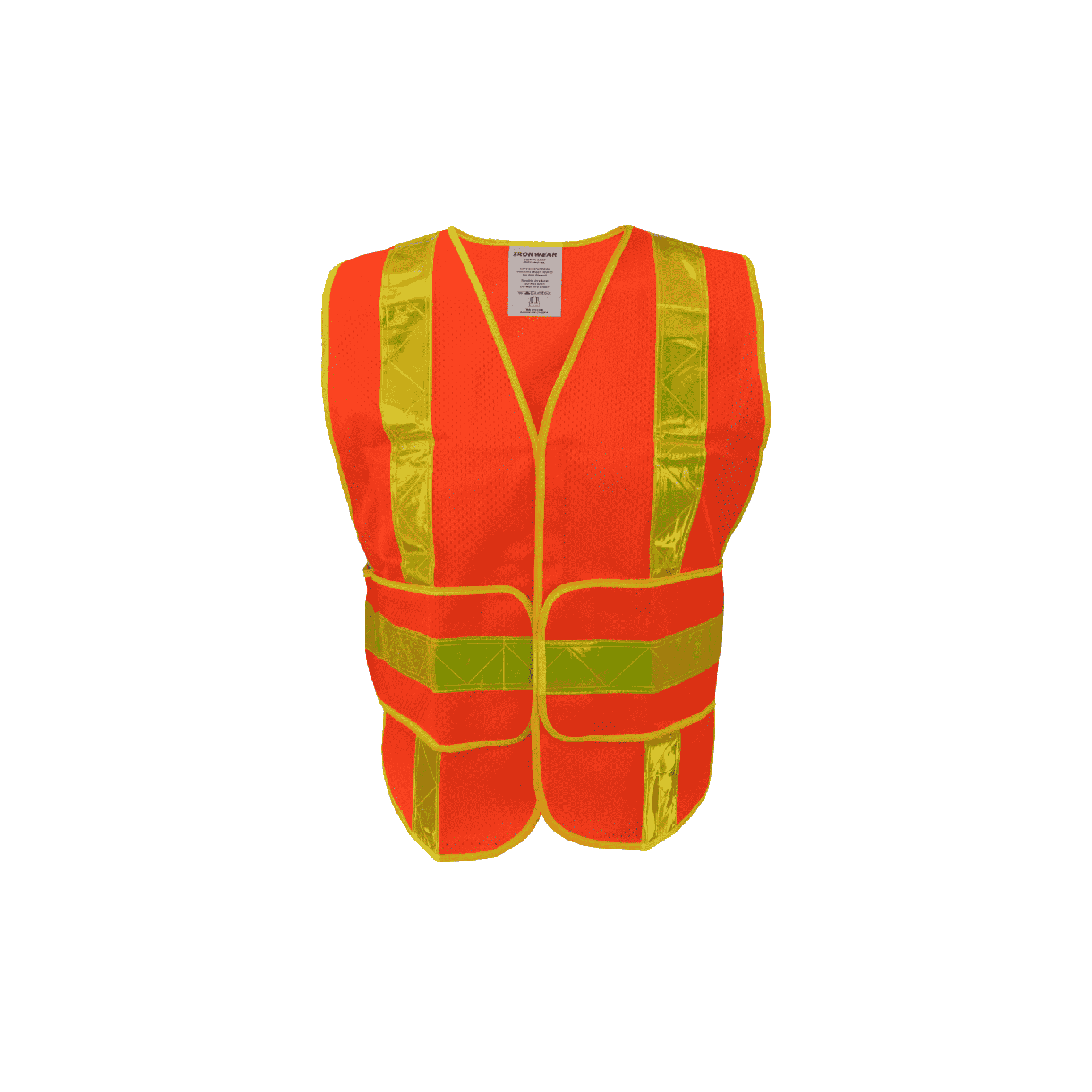 Economy Orange Polyester Mesh Hook and Loop Safety Vest