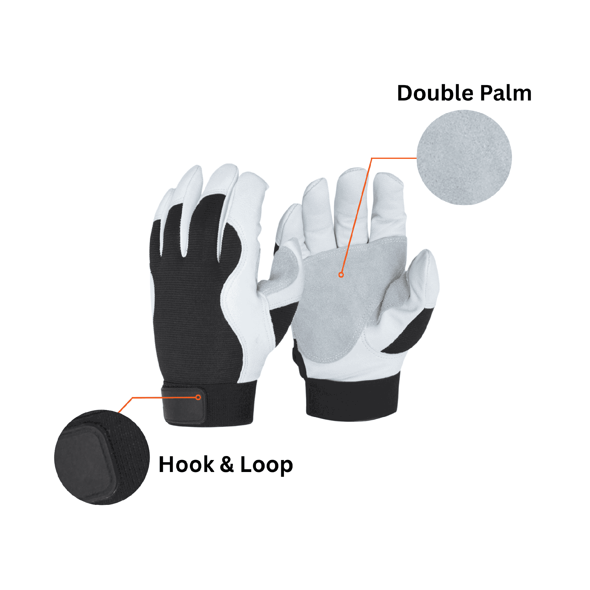 Single Pair - Goatskin Double Palm Mechanic Glove