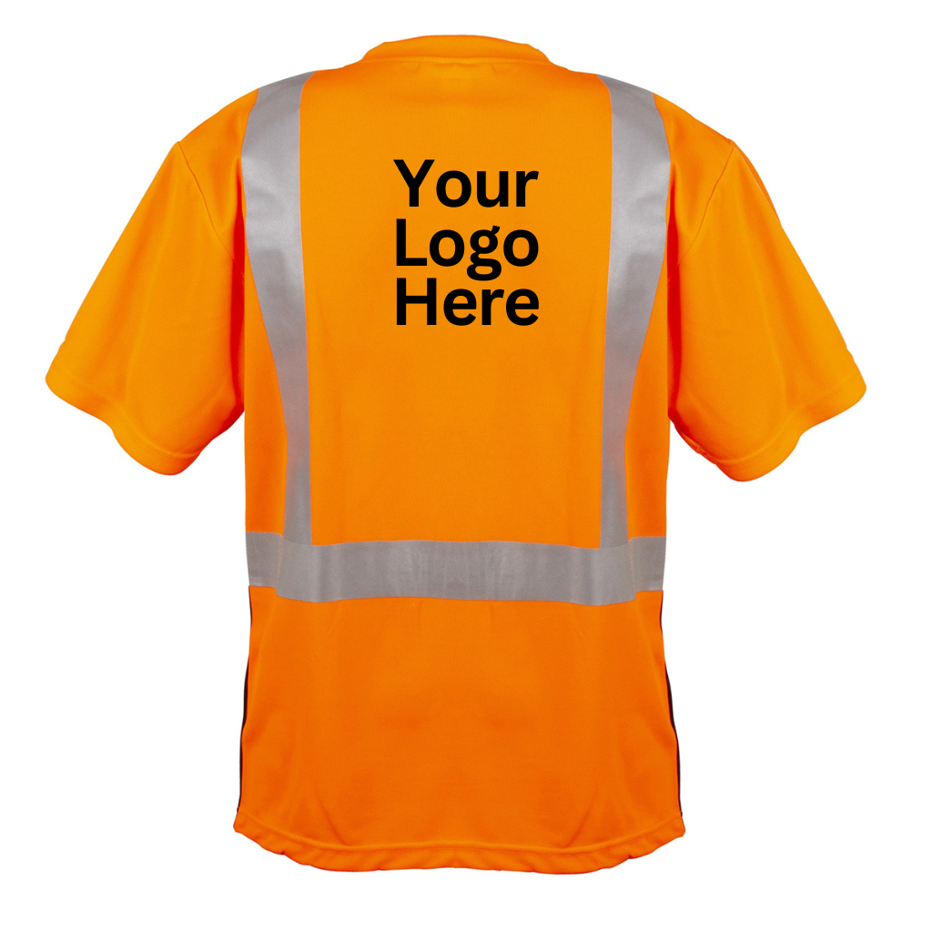 Hi-Vis Orange Class 2 Short Sleeve Shirt with Black Front